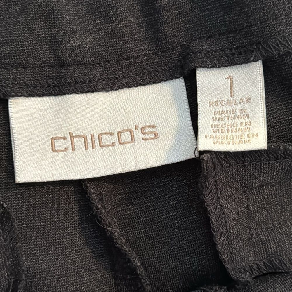 Chicos Regular Knit Womens Dark Grey Career Office Straight Leg Pants Size M - Picture 11 of 16